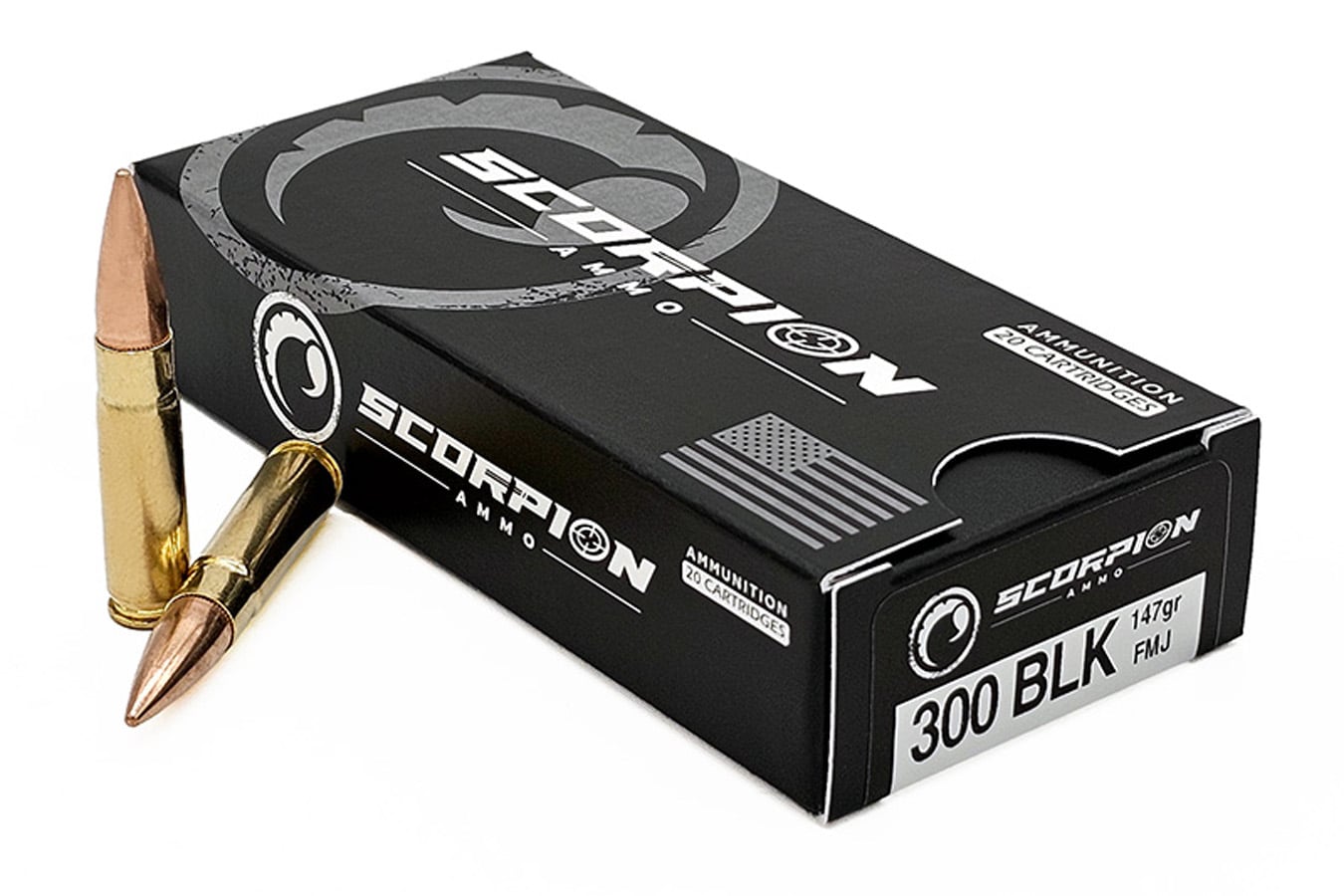 SCORPION 300 Blackout 147 gr FMJ Range Training and Target 20/Box